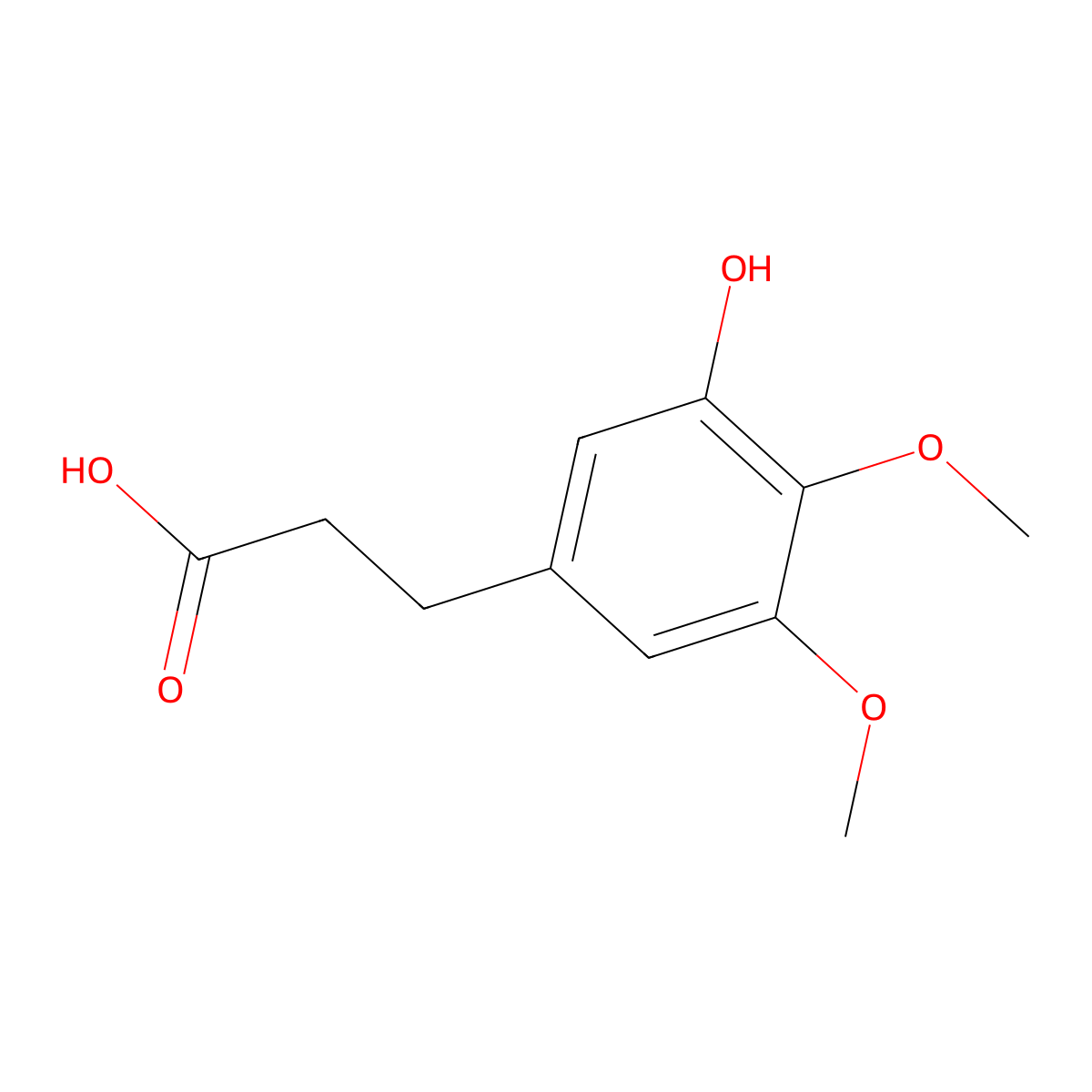 3-(3-Hydroxy-4,5-dimethoxyphenyl) propanoic acid molecular structure, CAS 18111-03-0