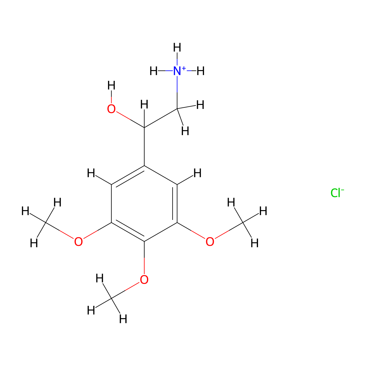 beta-Hydroxymescaline hydrochloride molecular structure, CAS 18111-13-2