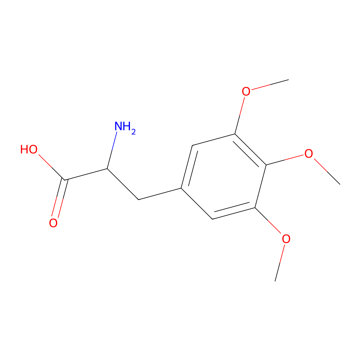 2-Amino-3-(3,4,5-trimethoxy-phenyl)-propionic acid molecular structure, CAS 18111-22-3