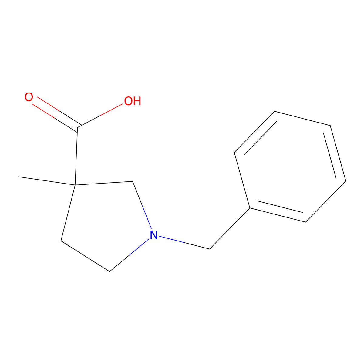 1-Benzyl-3-methylpyrrolidine-3-carboxylic acid molecular structure, CAS 181114-74-9