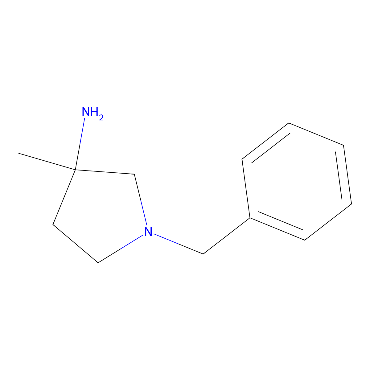 1-Benzyl-3-methylpyrrolidin-3-amine molecular structure, CAS 181114-76-1