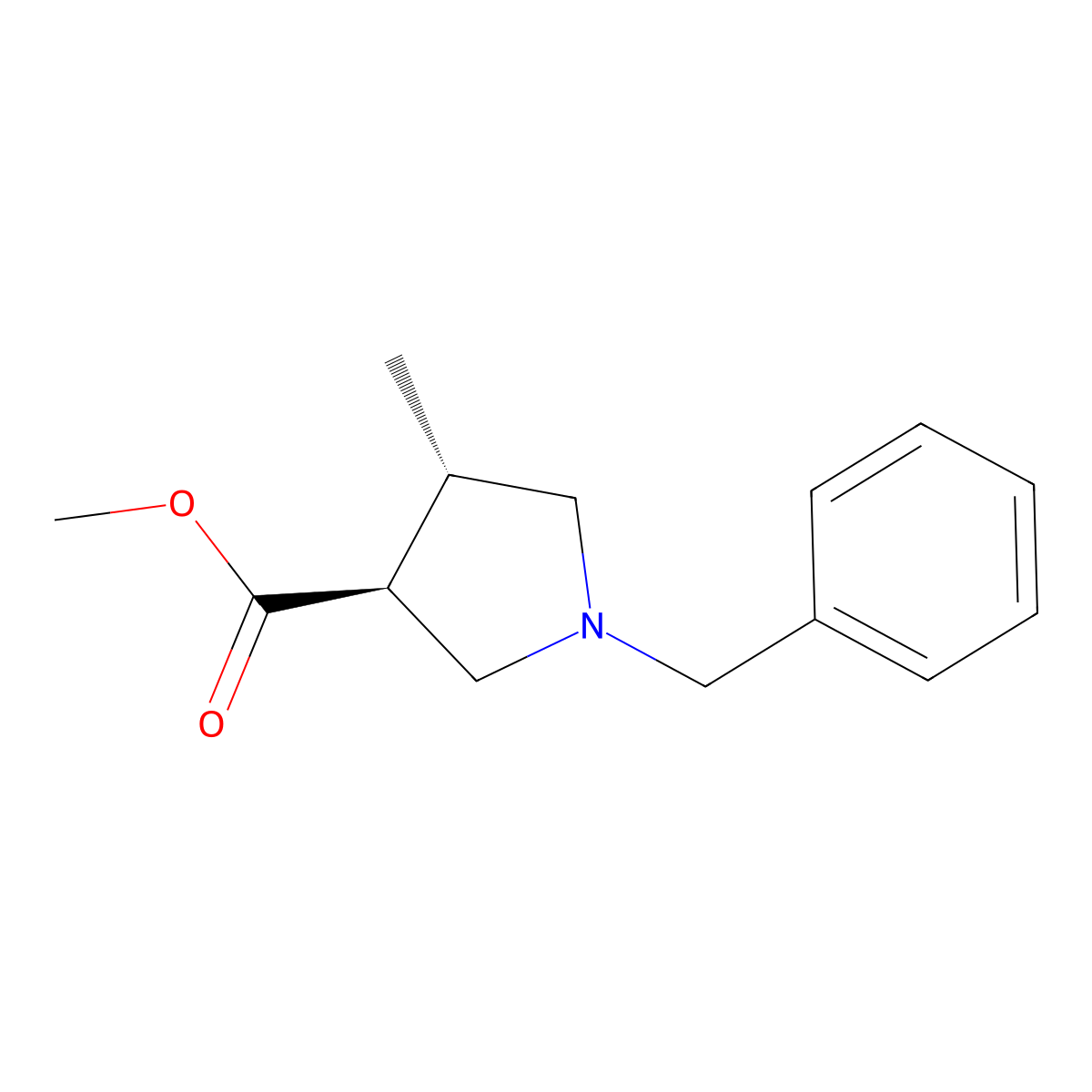 1-Benzyl-4-methyl-pyrrolidine-3-carboxylic acid methyl ester molecular structure, CAS 181114-98-7