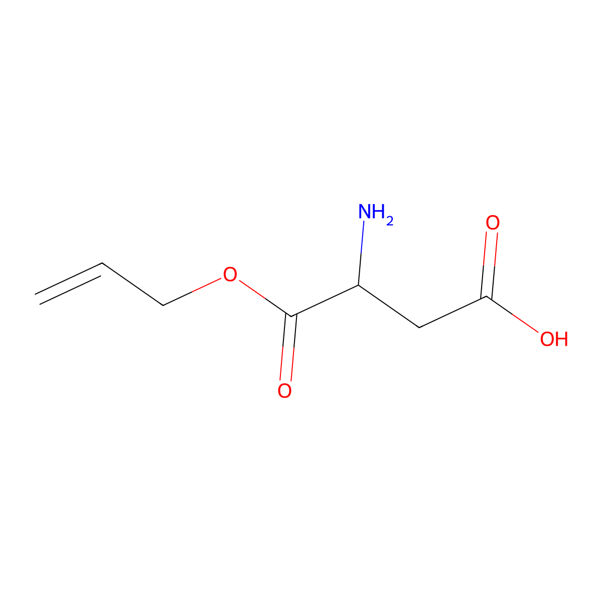 (3S)-3-amino-4-oxo-4-(prop-2-en-1-yloxy)butanoic acid molecular structure, CAS 181116-38-1