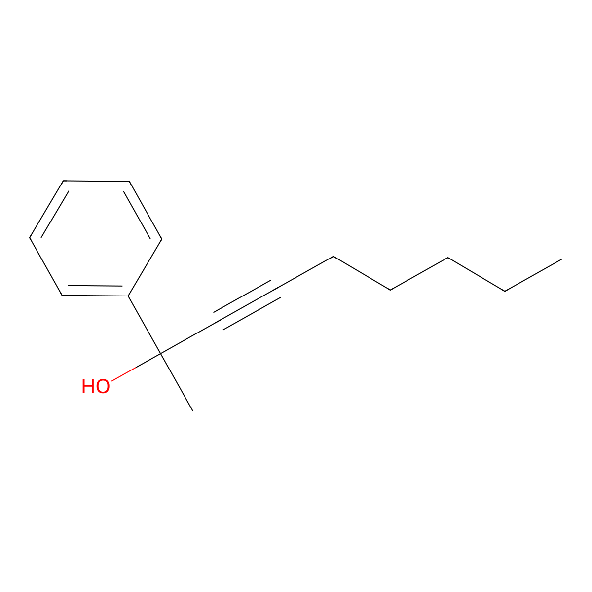 2-Phenyl-3-nonyn-2-OL molecular structure, CAS 181126-37-4