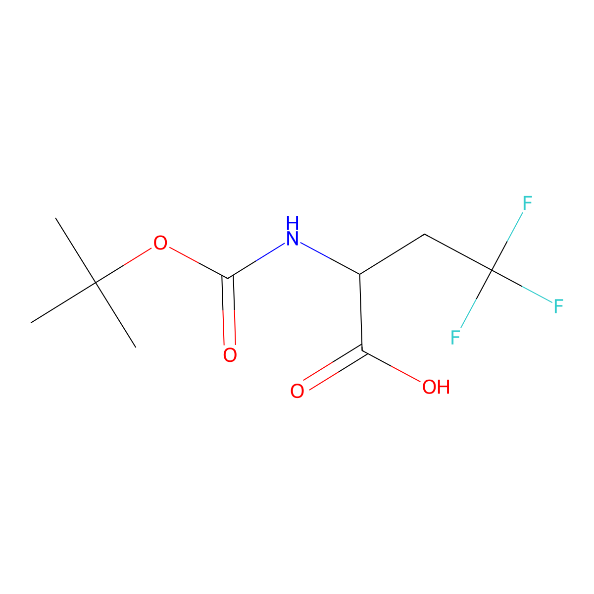 (2S)-2-{[(tert-butoxy)carbonyl]amino}-4,4,4-trifluorobutanoic acid molecular structure, CAS 181128-25-6