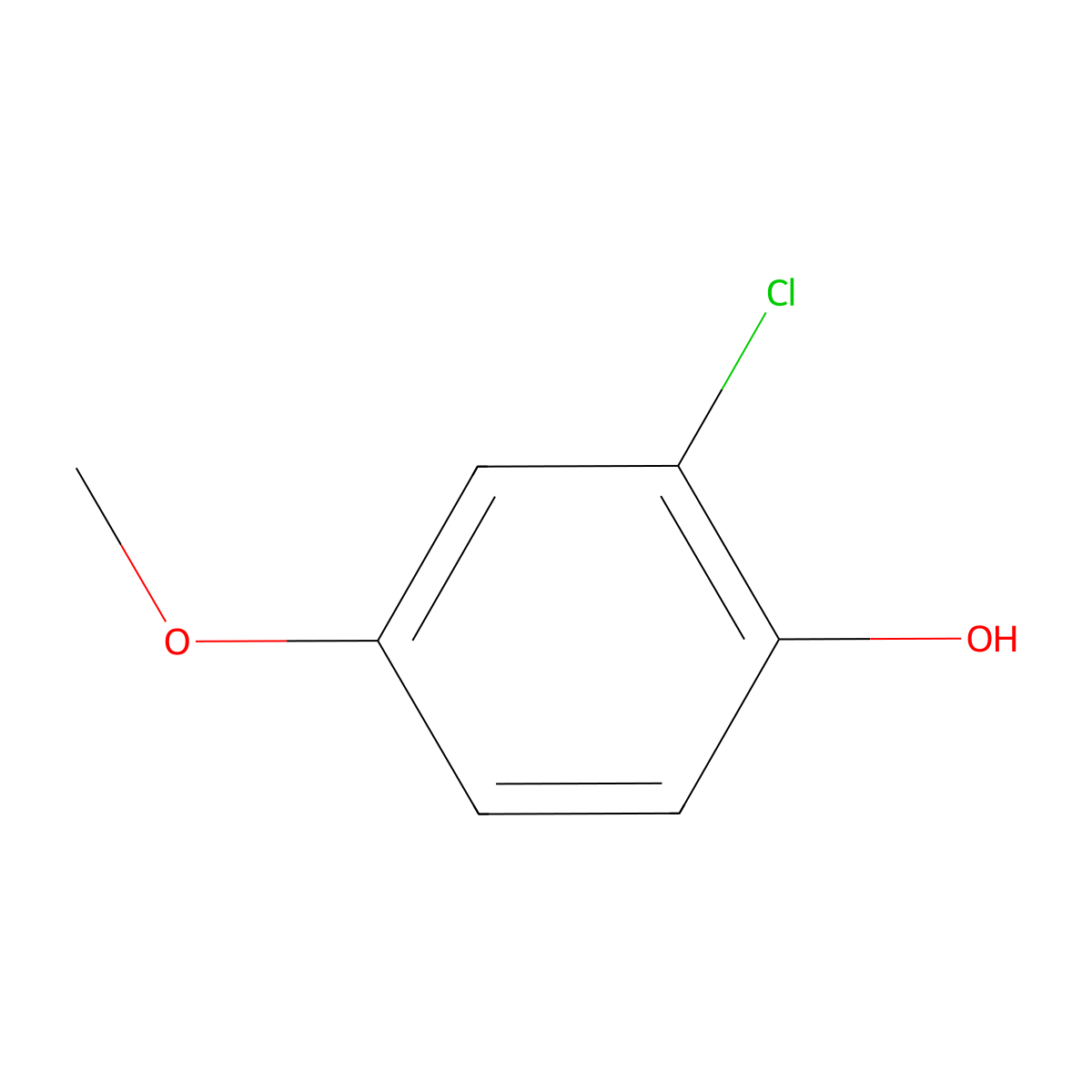 2-Chloro-4-methoxyphenol molecular structure, CAS 18113-03-6