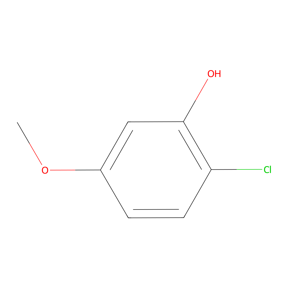2-Chloro-5-methoxyphenol molecular structure, CAS 18113-04-7