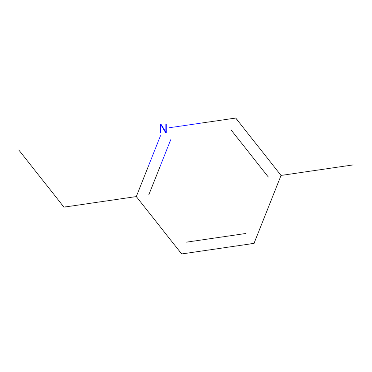 2-Ethyl-5-methylpyridine molecular structure, CAS 18113-81-0