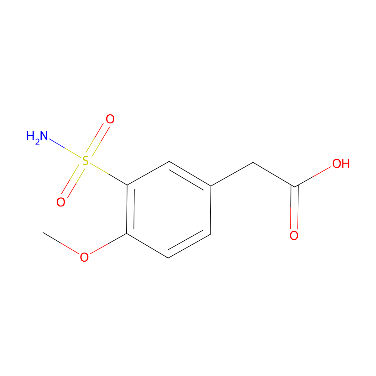 2-(4-Methoxy-3-sulfamoylphenyl)acetic acid molecular structure, CAS 181132-60-5