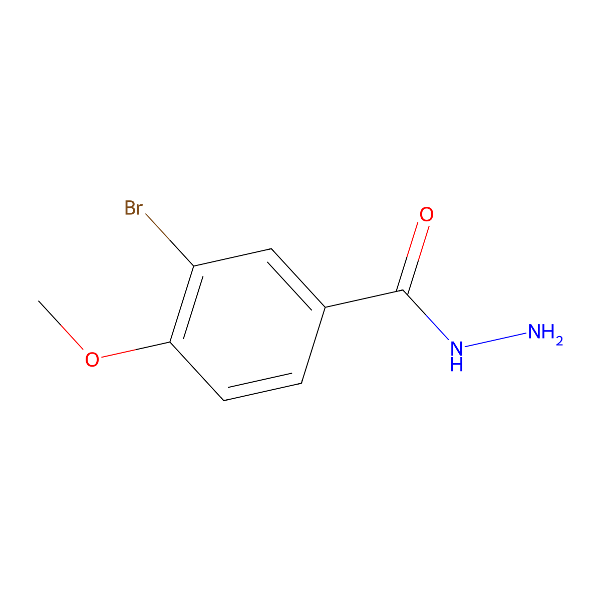 3-Bromo-4-methoxybenzohydrazide molecular structure, CAS 181136-33-4