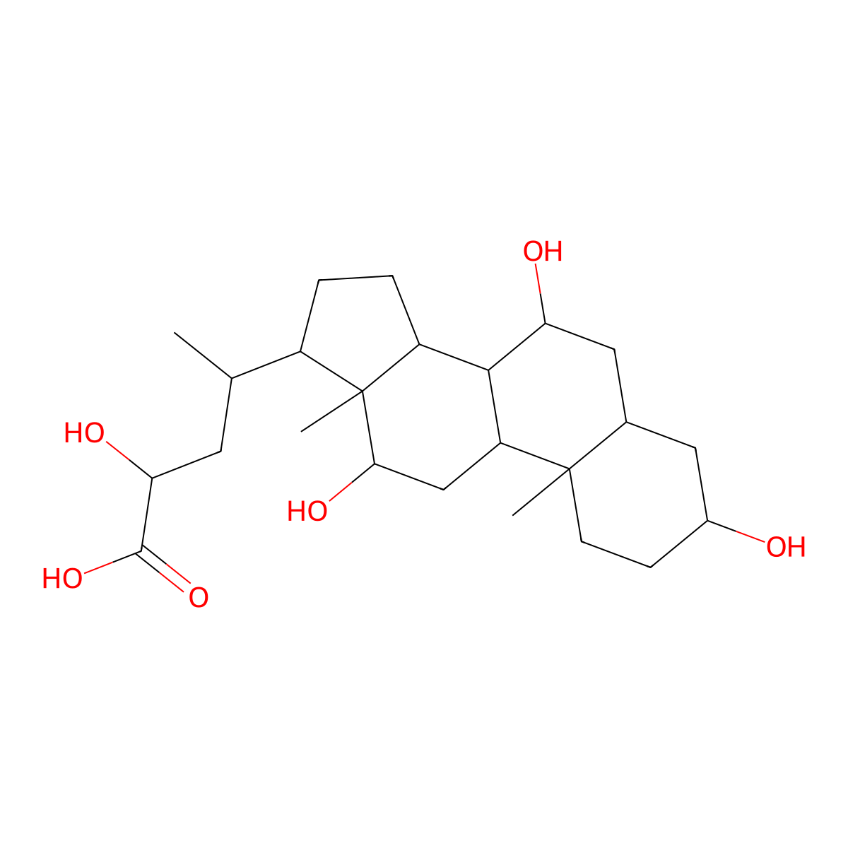 (23S)-3alpha,7alpha,12alpha,23-Tetrahydroxy-5beta-cholan-24-oic Acid molecular structure, CAS 181139-68-4