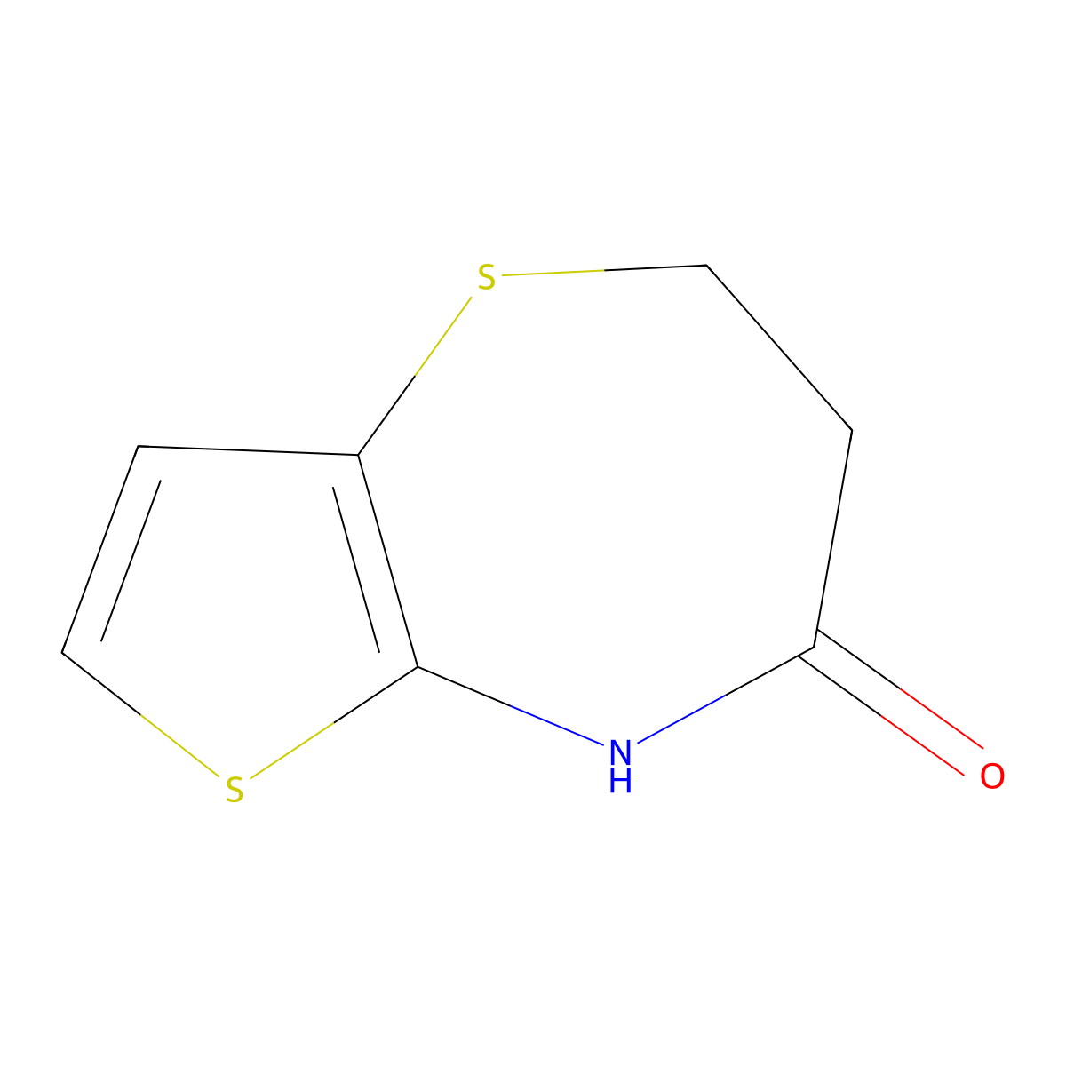 5H,6H,7H,8H-thieno(3,2-b)(1,4)thiazepin-7-one molecular structure, CAS 181145-32-4