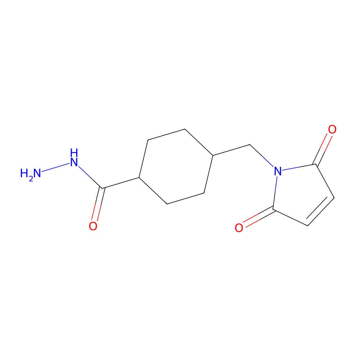 4-((2,5-dioxo-2,5-dihydro-1H-pyrrol-1-yl)methyl)cyclohexanecarbohydrazide molecular structure, CAS 181148-00-5