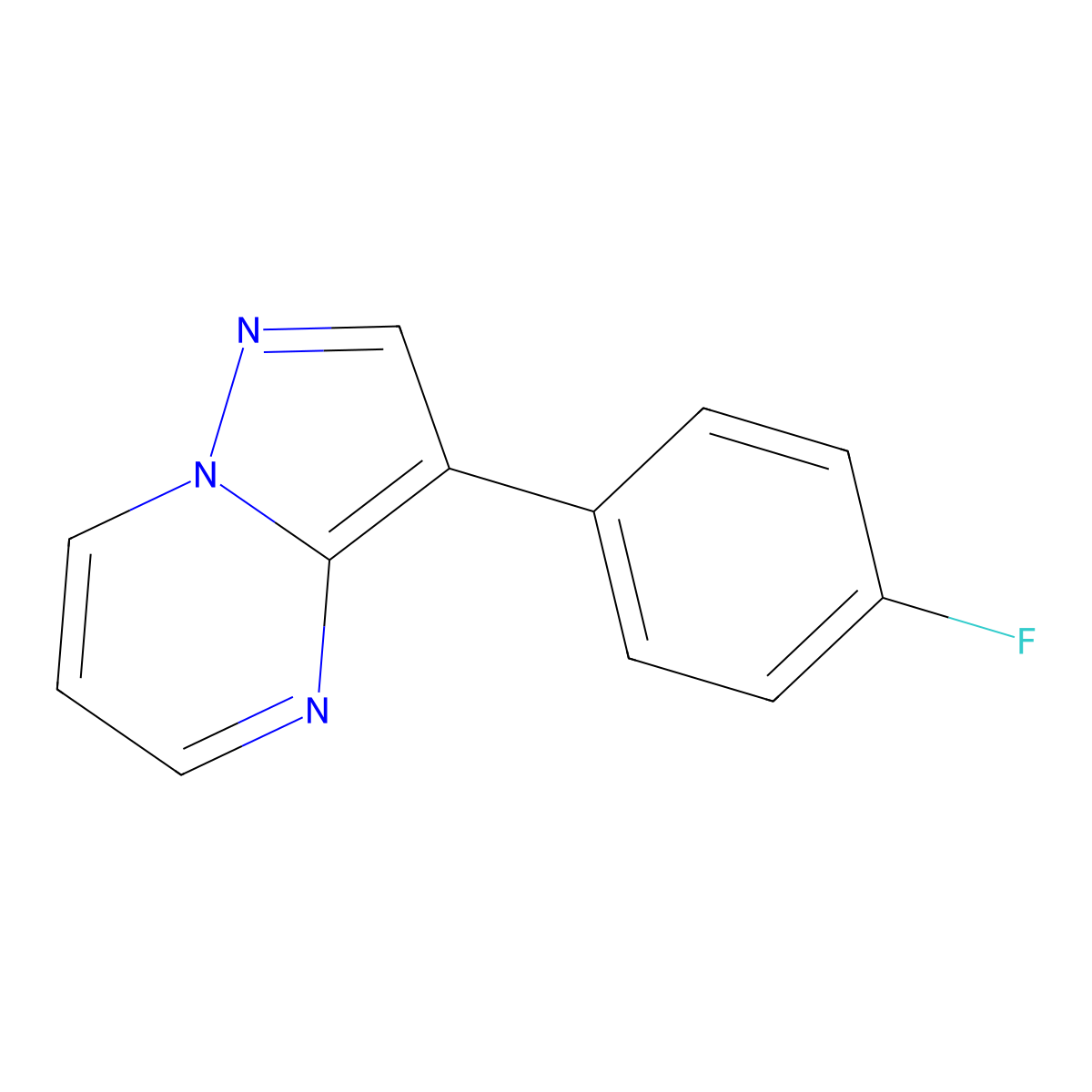 3-(4-Fluorophenyl)pyrazolo[1,5-a]pyrimidine molecular structure, CAS 1811507-32-0