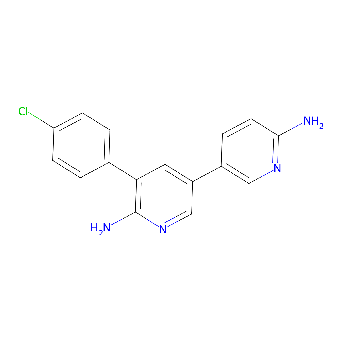 5-(4-Chlorophenyl)-[3,3'-bipyridine]-6,6'-diamine molecular structure, CAS 1811510-56-1