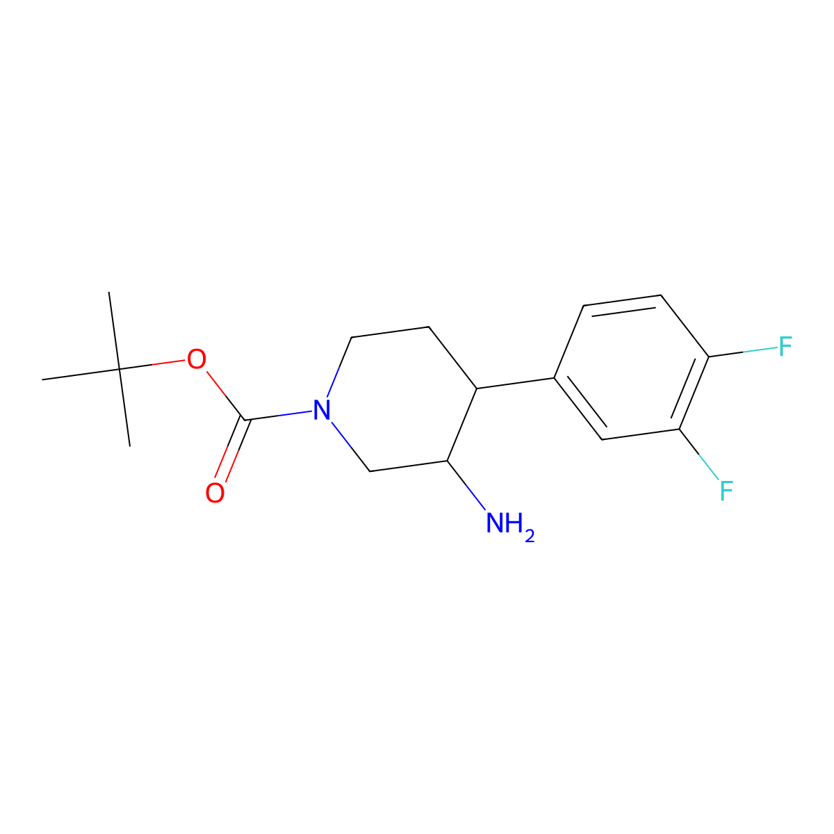 tert-Butyl (3S,4S)-3-amino-4-(3,4-difluorophenyl)piperidine-1-carboxylate molecular structure, CAS 1811538-74-5