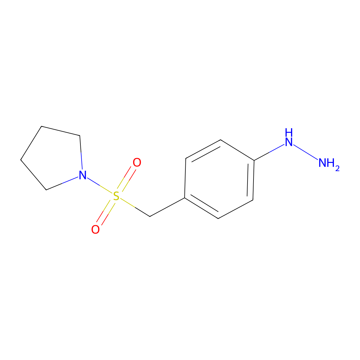 1-(((4-Hydrazinylphenyl)methyl)sulfonyl)pyrrolidine molecular structure, CAS 181178-23-4
