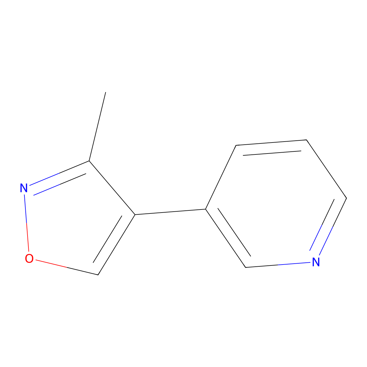 3-Methyl-4-(pyridin-3-yl)isoxazole molecular structure, CAS 181178-92-7