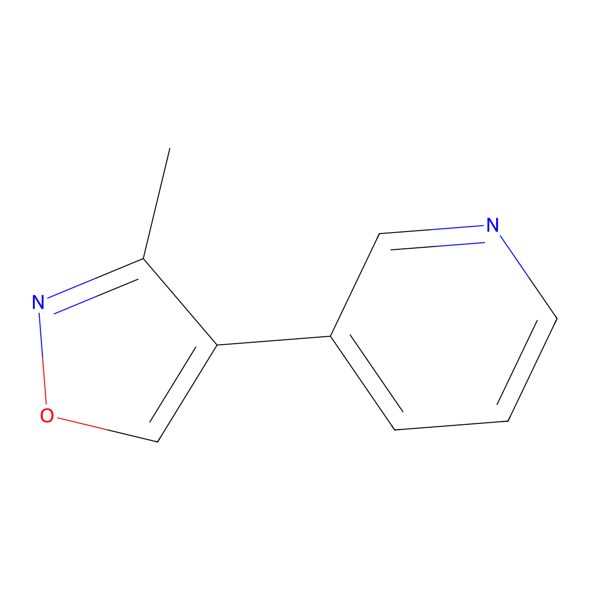 3-Methyl-4-(pyridin-3-yl)isoxazole molecular structure, CAS 181178-92-7