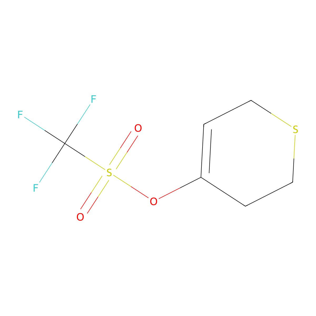 3,6-Dihydro-2H-thiopyran-4-yl trifluoromethanesulfonate molecular structure, CAS 181180-42-7