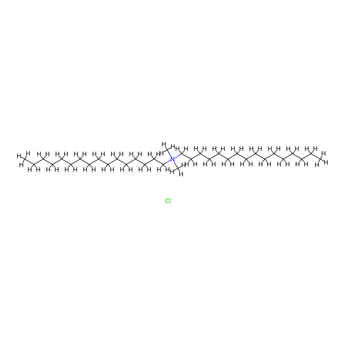 Dicetyldimethylammonium chloride molecular structure, CAS 1812-53-9