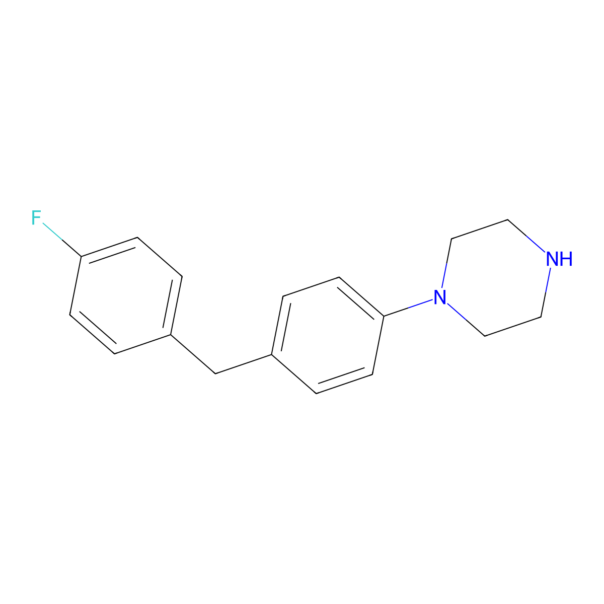 1-[4-[(4-Fluorophenyl)methyl]phenyl]piperazine molecular structure, CAS 181207-57-8