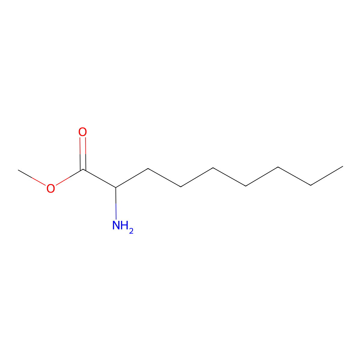 Methyl 2-aminononanoate molecular structure, CAS 181212-92-0