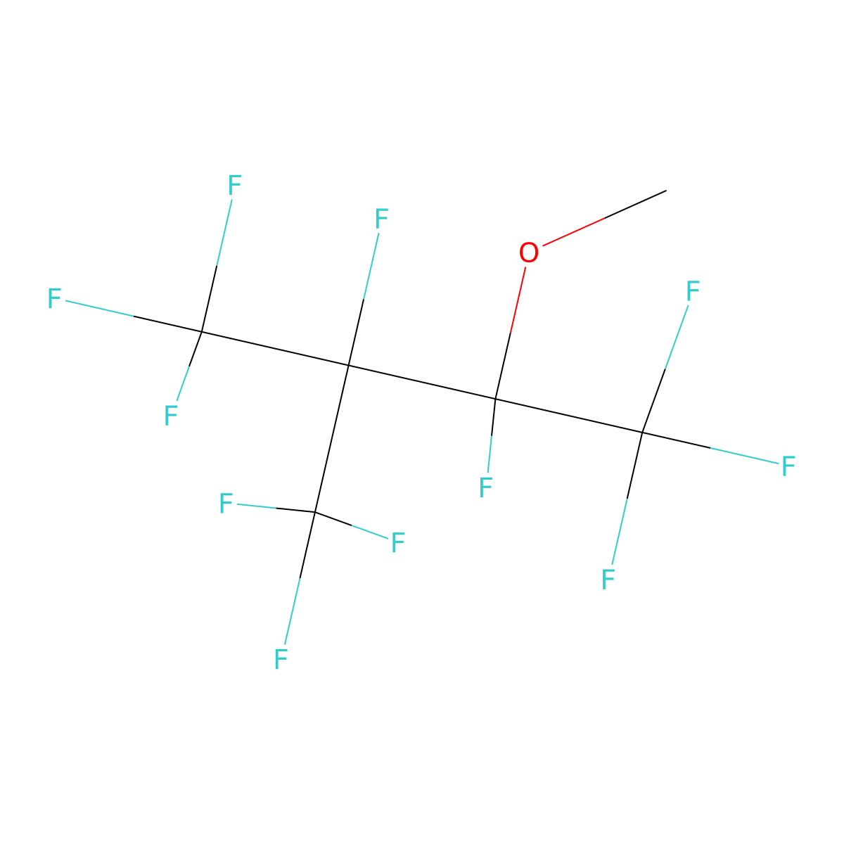 1,1,1,2,3,4,4,4-Octafluoro-2-methoxy-3-(trifluoromethyl)butane molecular structure, CAS 181214-73-3