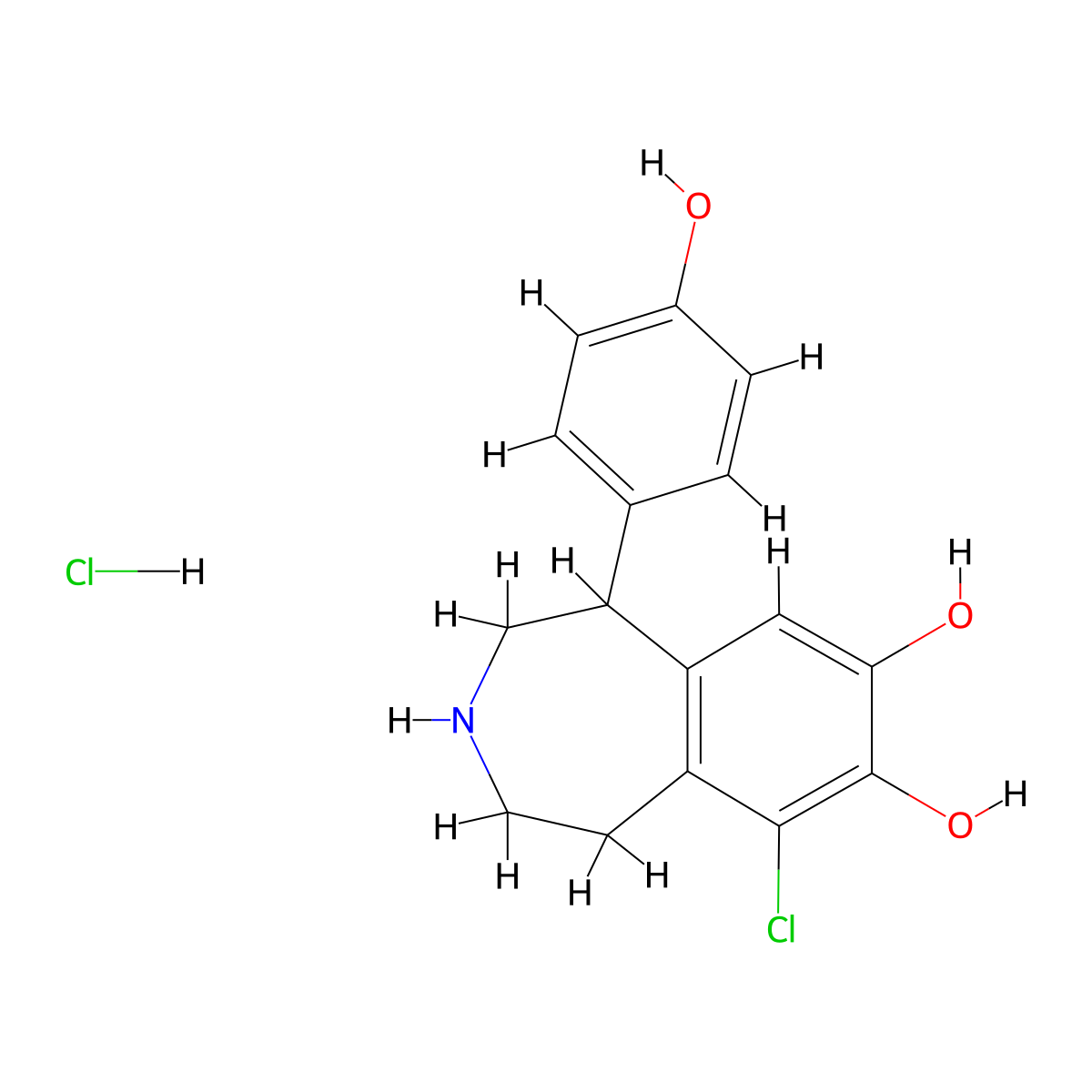 Fenoldopam hydrochloride molecular structure, CAS 181217-39-0