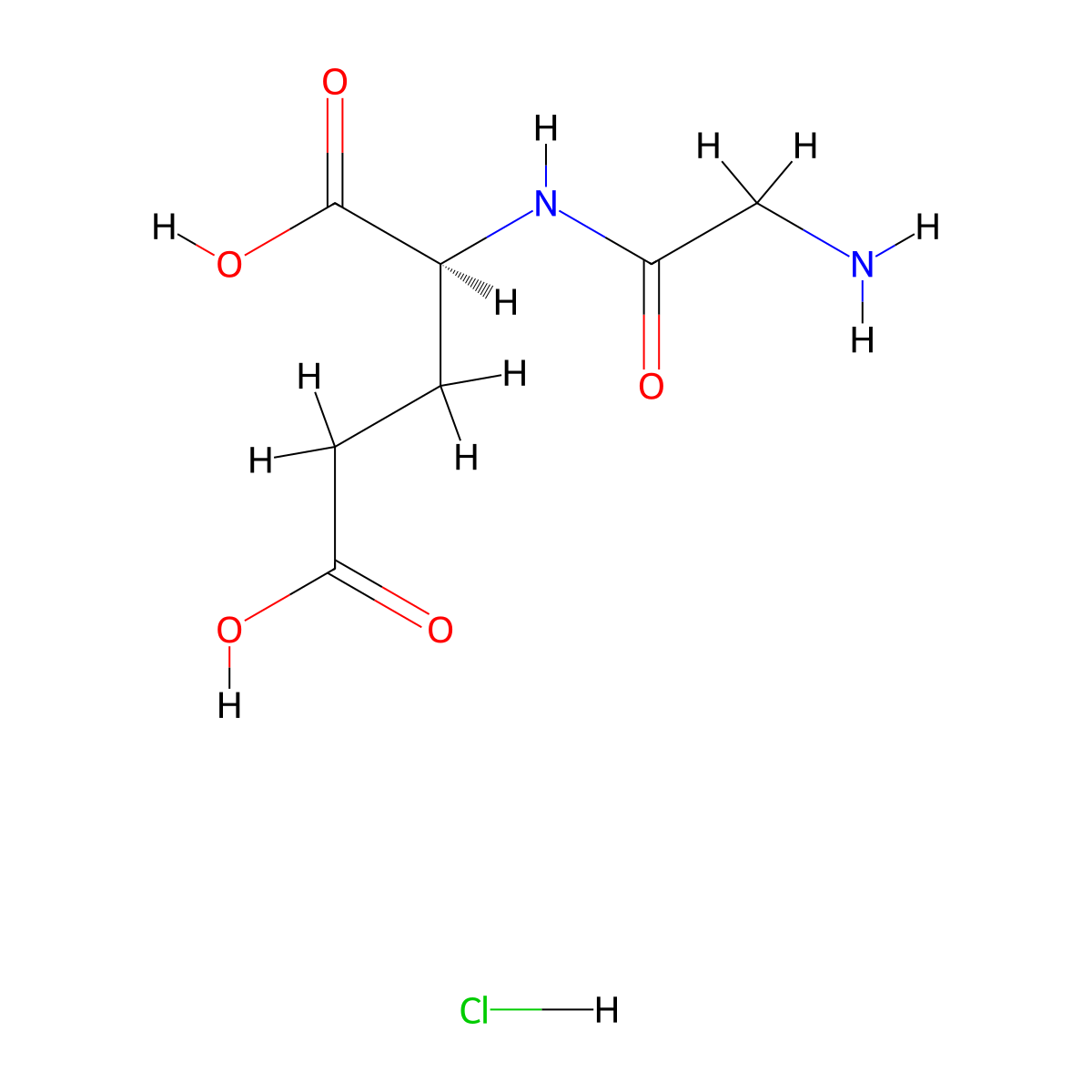 (2S)-2-(2-aminoacetamido)pentanedioic acid hydrochloride molecular structure, CAS 1812179-53-5
