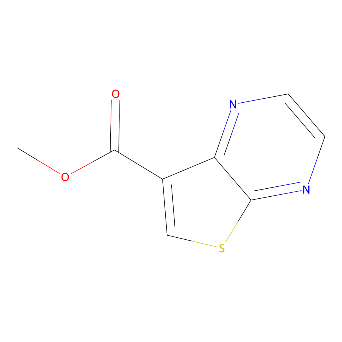 Methyl thieno[2,3-b]pyrazine-7-carboxylate molecular structure, CAS 1812188-67-2