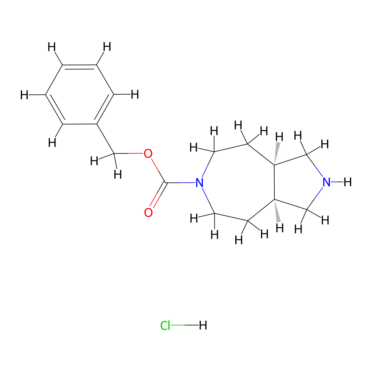 Benzyl (3aR,8aS)-octahydropyrrolo[3,4-d]azepine-6(1H)-carboxylate hydrochloride molecular structure, CAS 1812198-27-8