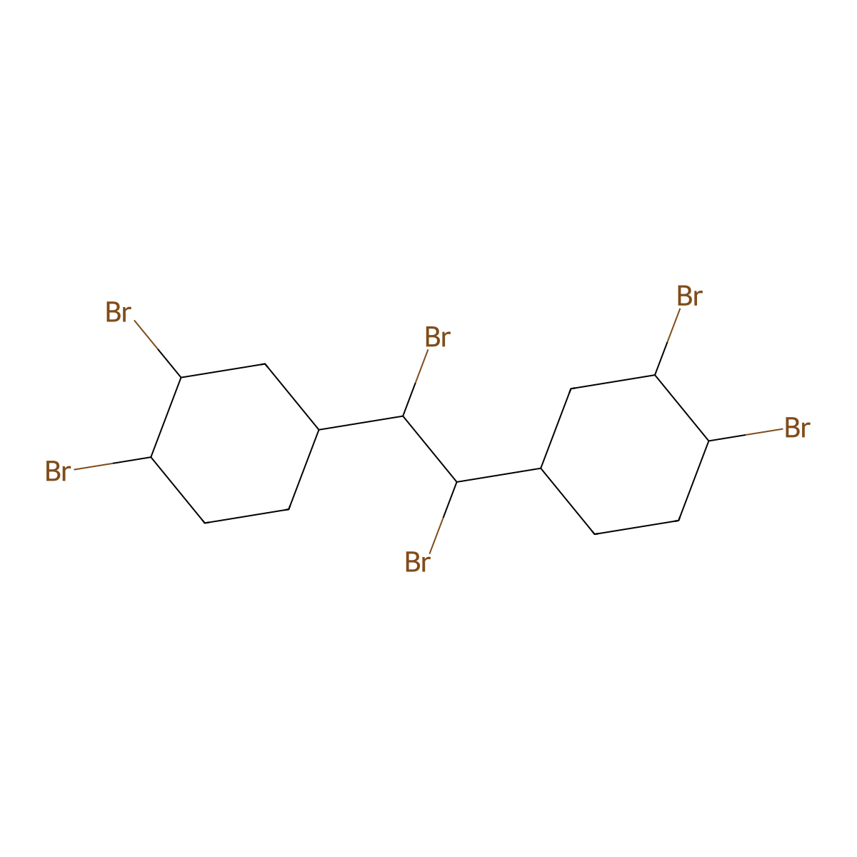 Cyclohexane, 1,1'-(1,2-dibromo-1,2-ethanediyl)bis[3,4-dibromo- molecular structure, CAS 18122-77-5