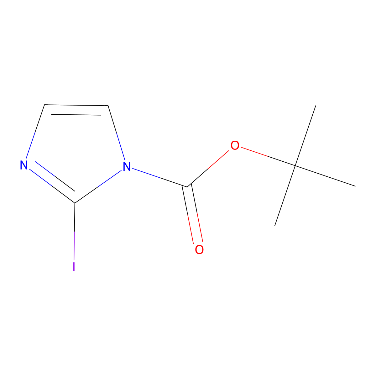 tert-butyl 2-iodo-1H-imidazole-1-carboxylate molecular structure, CAS 181220-75-7