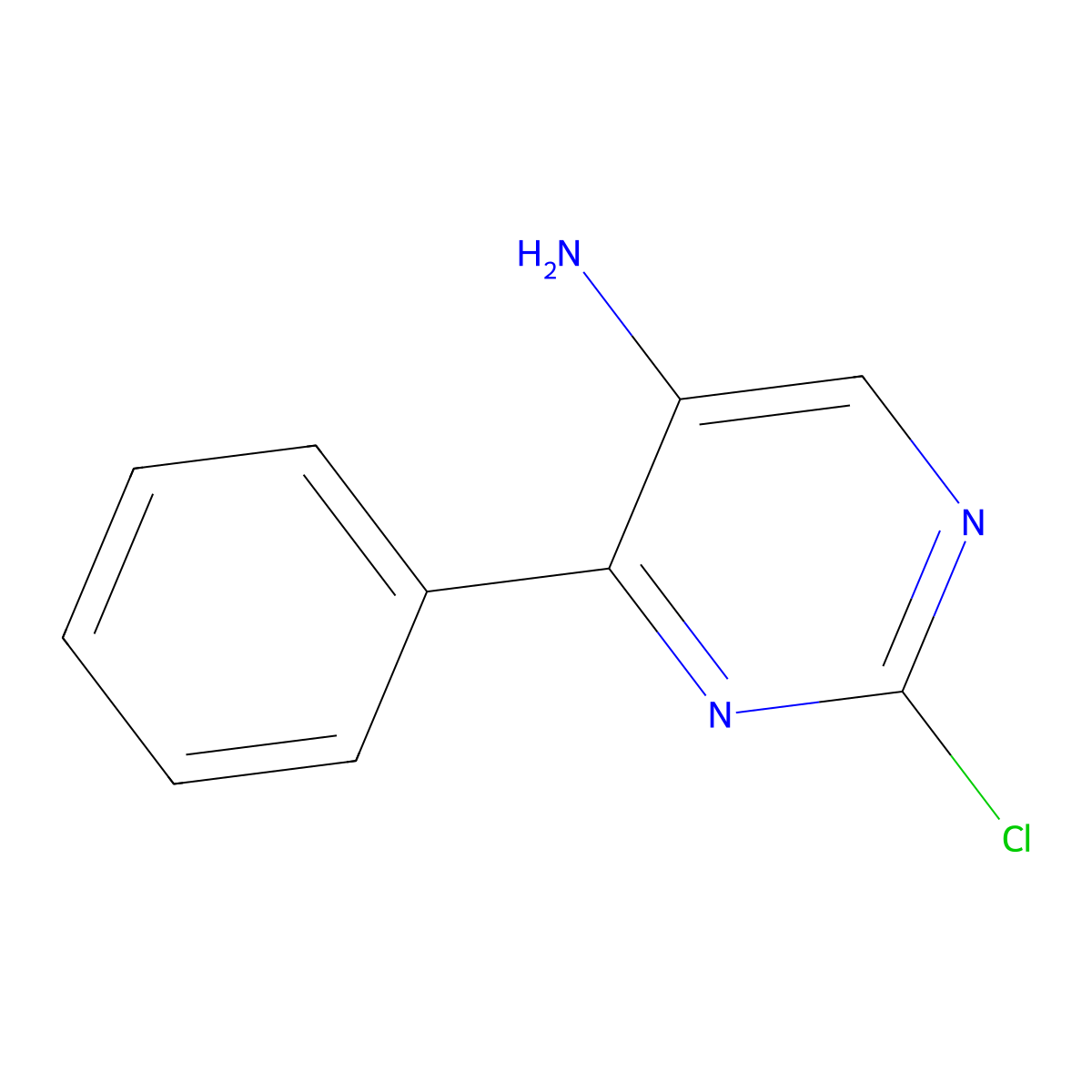 2-Chloro-4-phenylpyrimidin-5-amine molecular structure, CAS 1812201-89-0