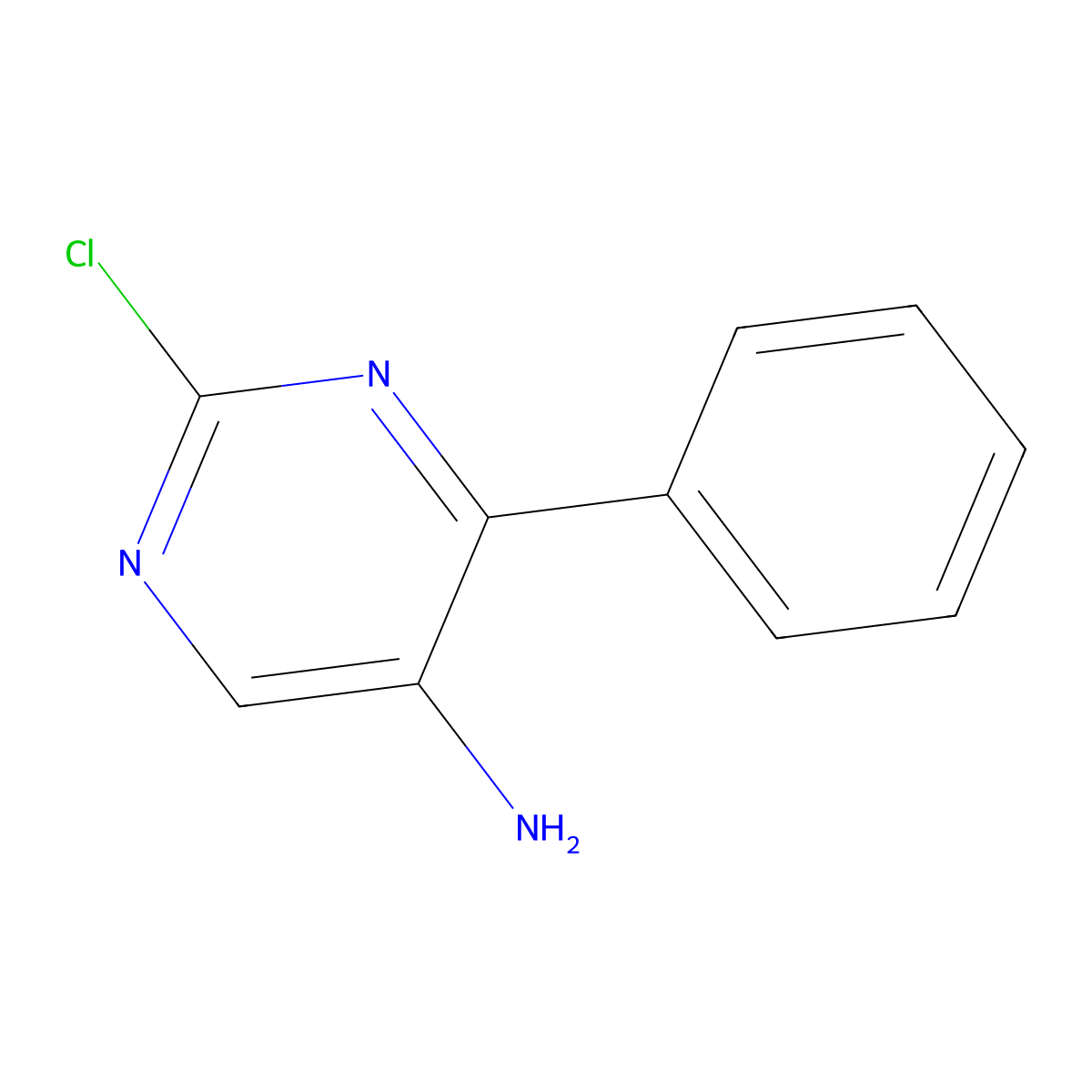 2-Chloro-4-phenylpyrimidin-5-amine molecular structure, CAS 1812201-89-0