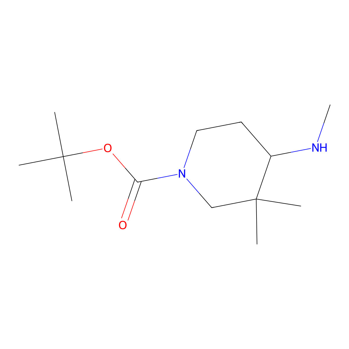 (S)-Tert-butyl 3,3-dimethyl-4-(methylamino)piperidine-1-carboxylate molecular structure, CAS 1812217-21-2