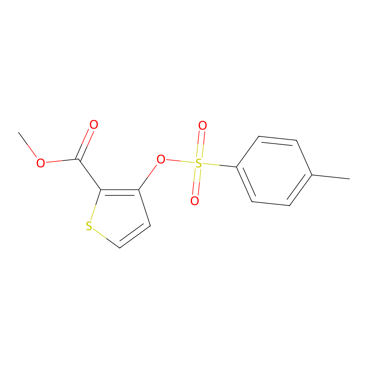 Methyl 3-(tosyloxy)thiophene-2-carboxylate molecular structure, CAS 181226-89-1