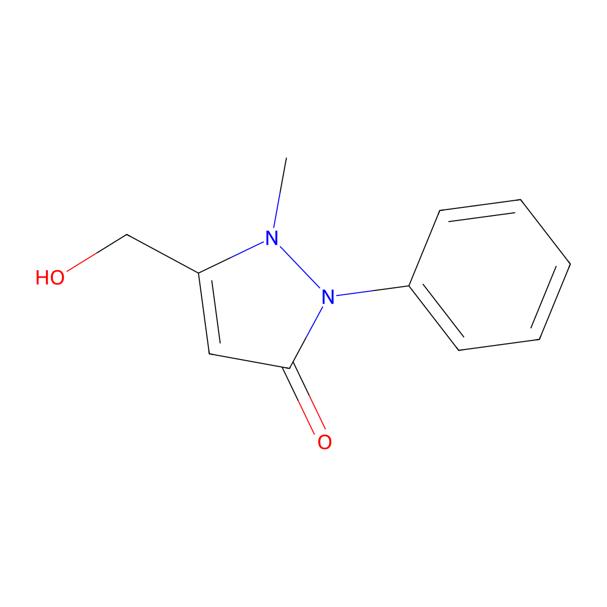1,2-dihydro-5-(hydroxymethyl)-1-methyl-2-phenyl-3H-pyrazol-3-one molecular structure, CAS 18125-49-0