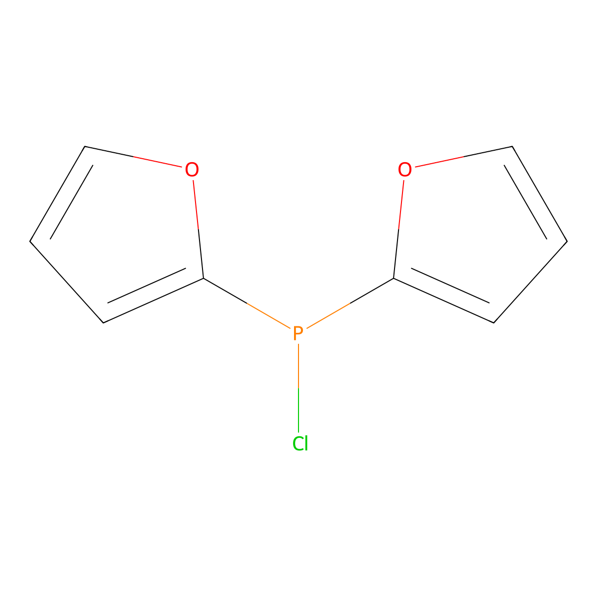 Chlorodi(2-furyl)phosphine molecular structure, CAS 181257-35-2