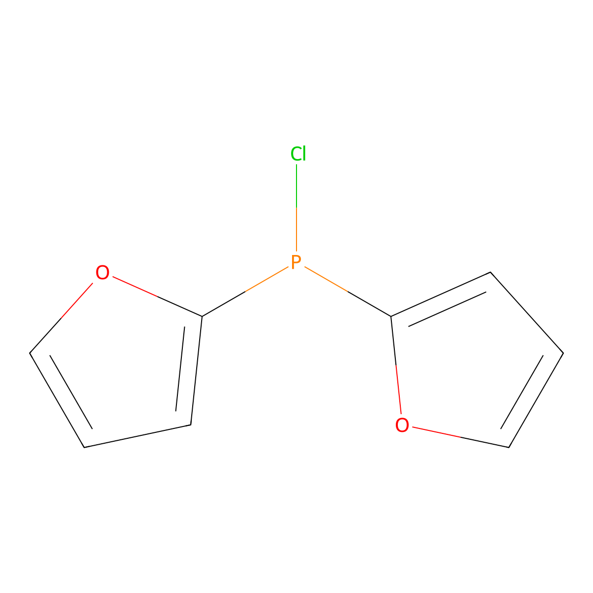 Chlorodi(2-furyl)phosphine molecular structure, CAS 181257-35-2