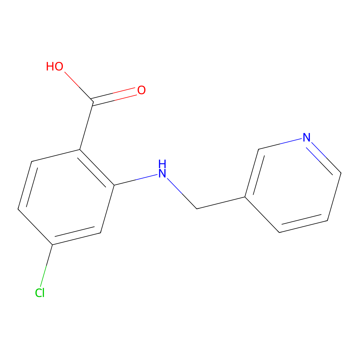 4-Chloro-2-{[(pyridin-3-yl)methyl]amino}benzoic acid molecular structure, CAS 181257-69-2
