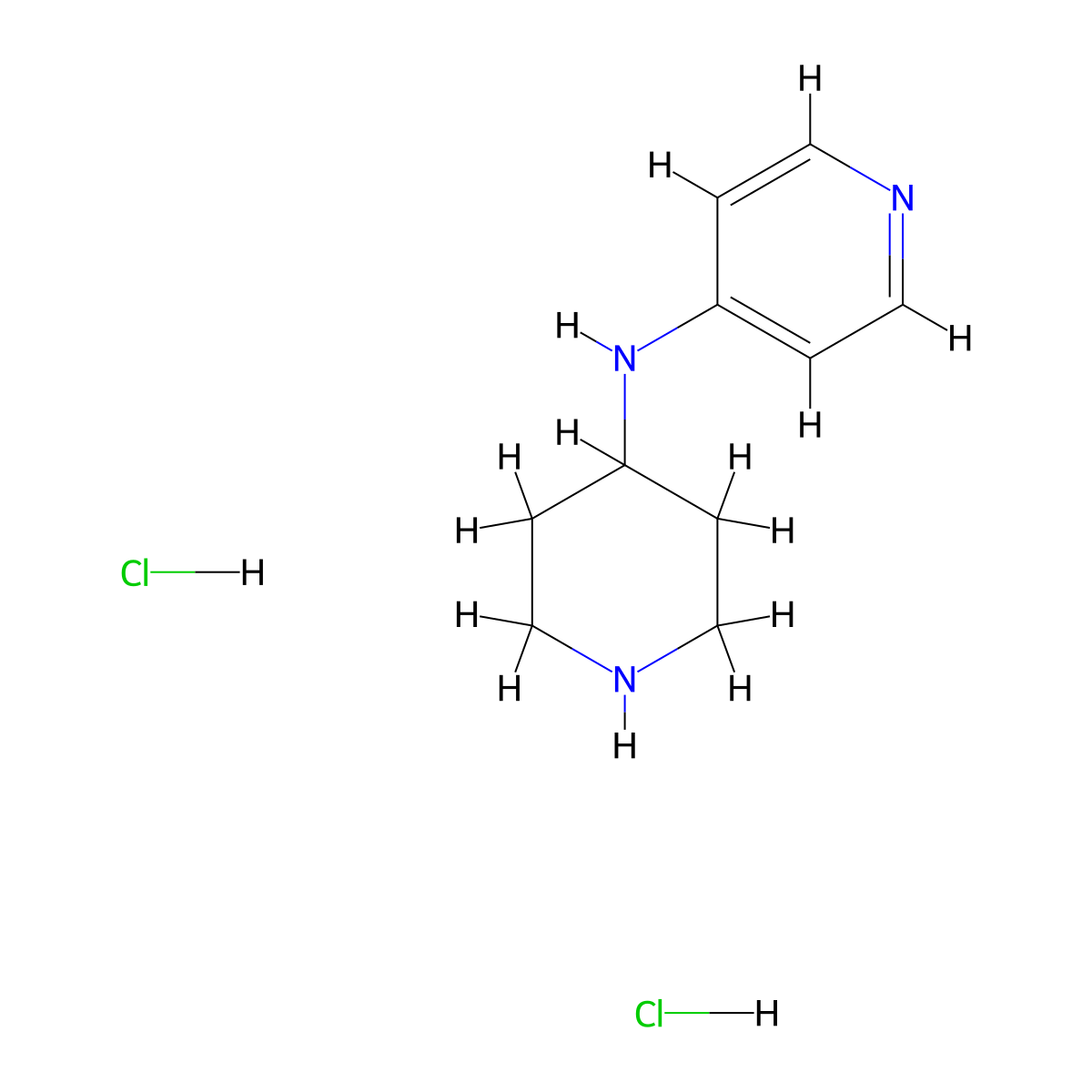 N-(Piperidin-4-yl)pyridin-4-amine--hydrogen chloride (1/2) molecular structure, CAS 181258-50-4