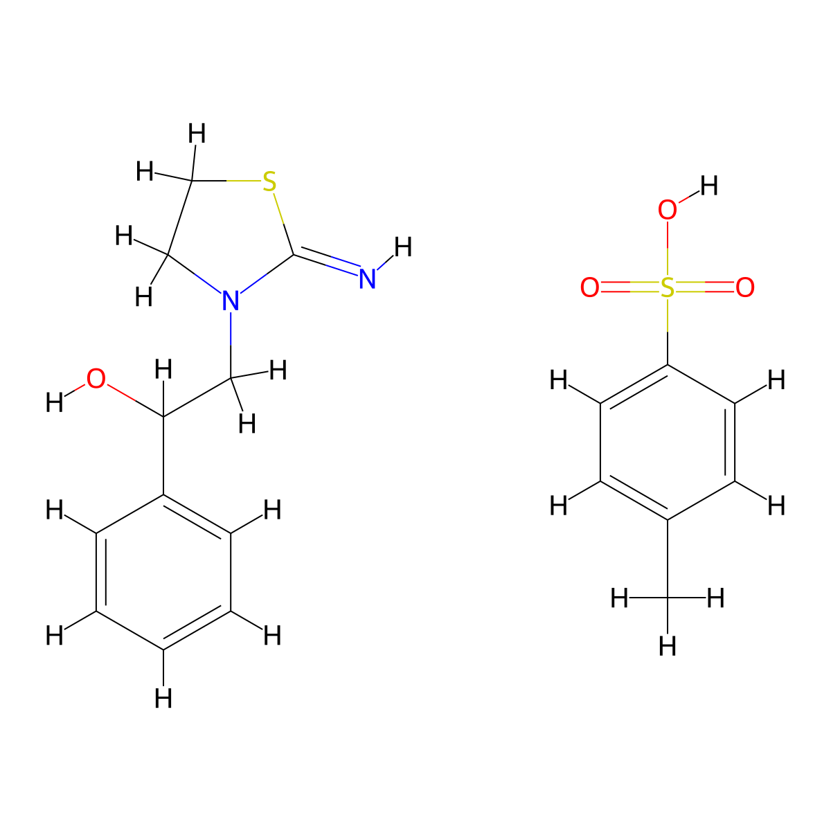 3-Thiazolidineethanol, 2-imino-alpha-phenyl-, 4-methylbenzenesulfonate (1:1) molecular structure, CAS 18126-02-8