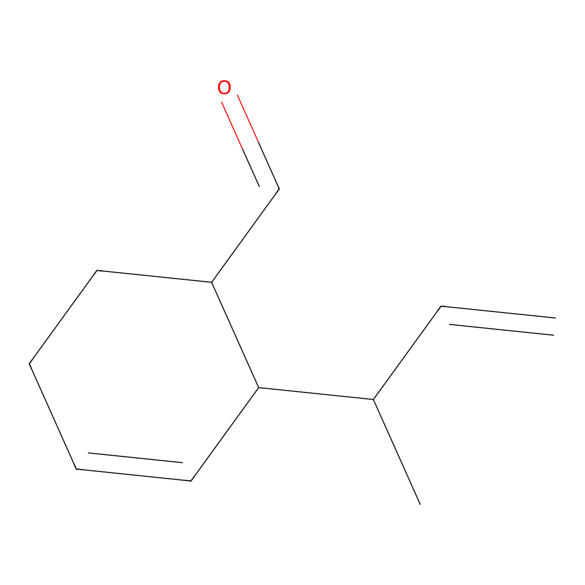 3-Cyclohexene-1-carboxaldehyde, 2-(1-methyl-2-propen-1-yl)- molecular structure, CAS 18126-38-0