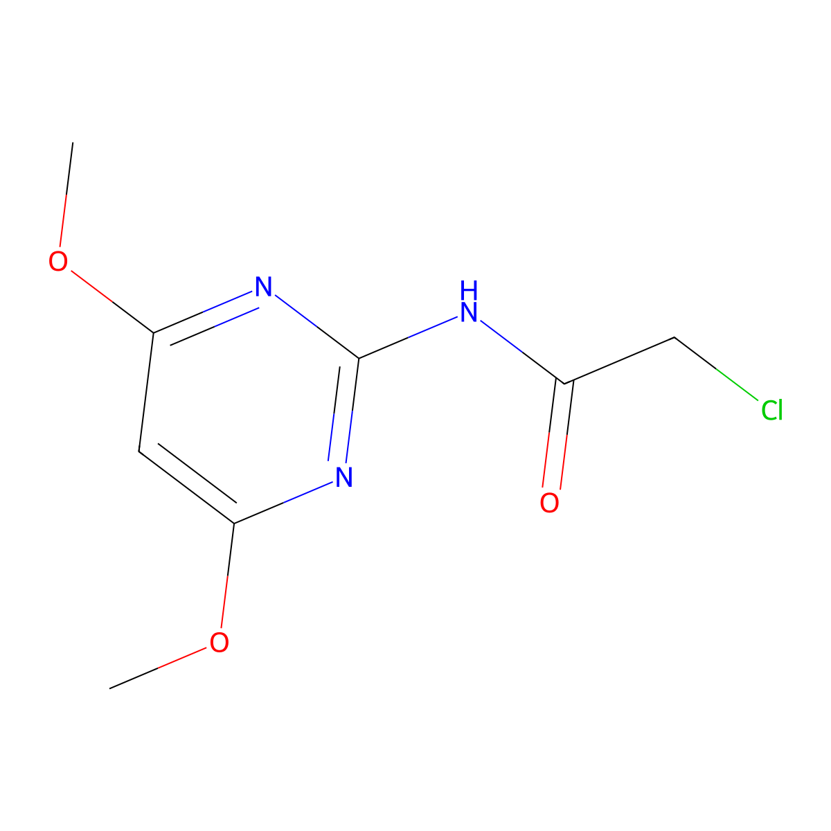 2-chloro-N-(4,6-dimethoxypyrimidin-2-yl)acetamide molecular structure, CAS 181270-85-9