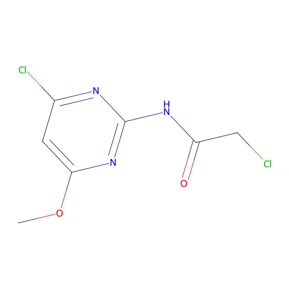 2-Chloro-N-(4-chloro-6-methoxy-2-pyrimidinyl)acetamide molecular structure, CAS 181270-86-0
