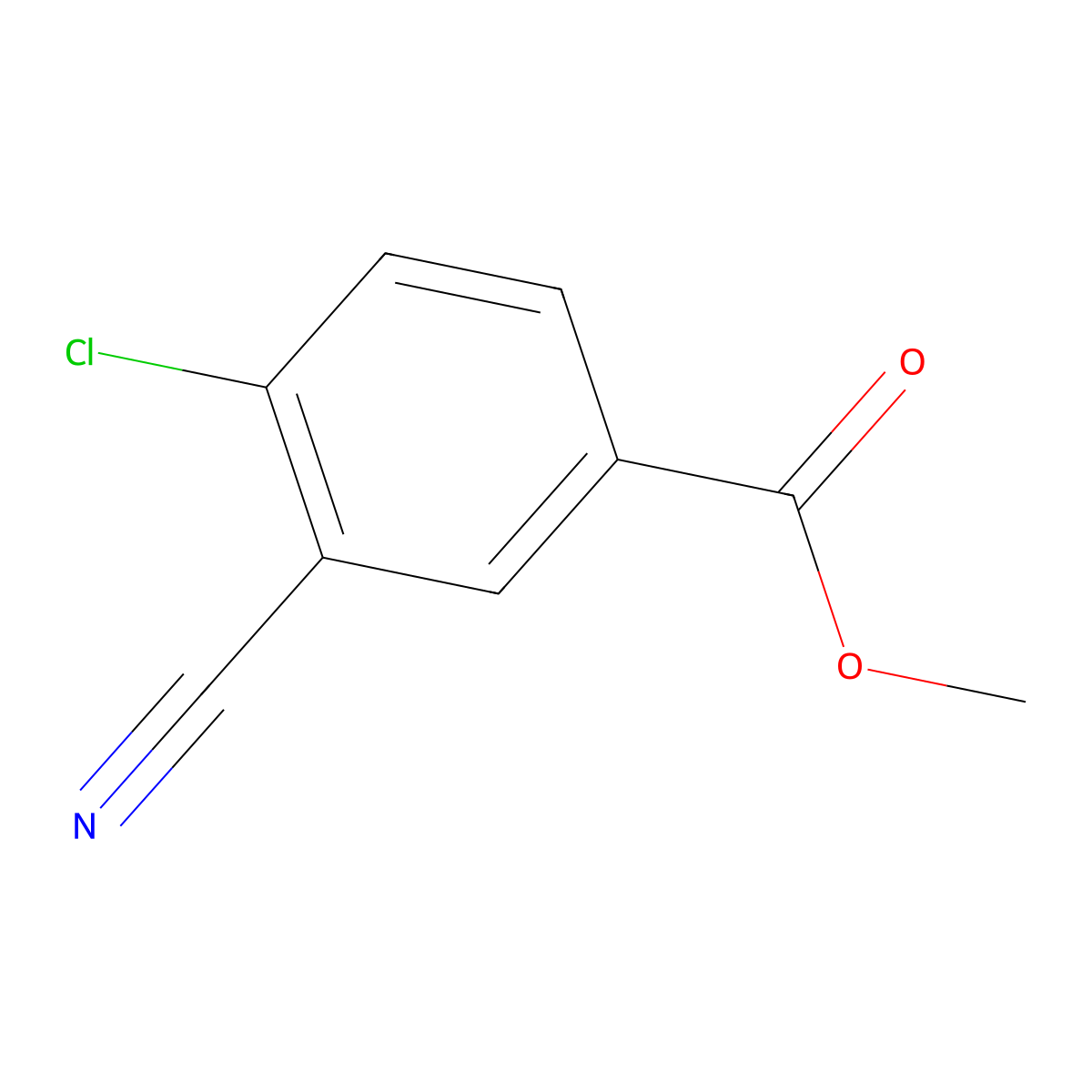 Methyl 4-chloro-3-cyanobenzoate molecular structure, CAS 181282-80-4