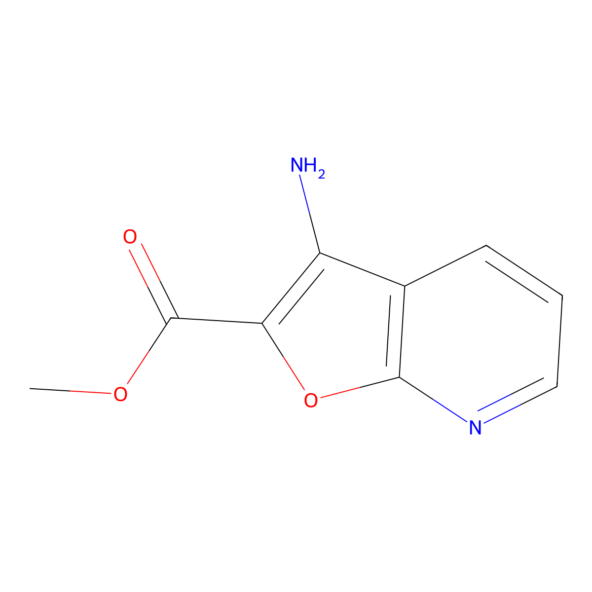 Methyl 3-aminofuro[2,3-b]pyridine-2-carboxylate molecular structure, CAS 181283-75-0