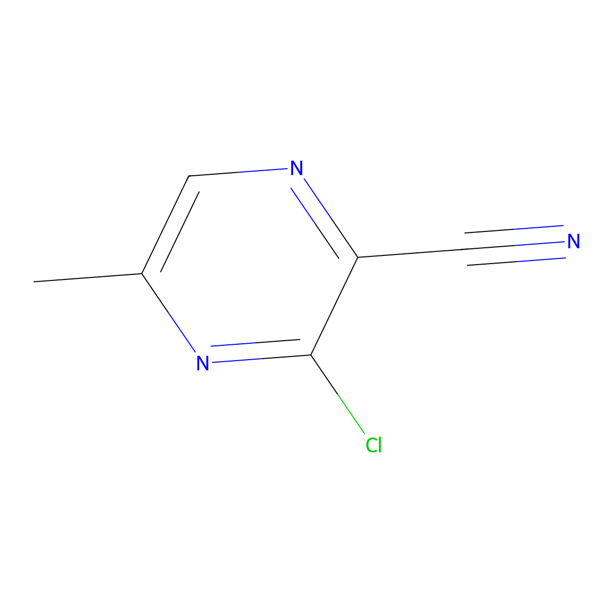 3-Chloro-5-methylpyrazine-2-carbonitrile molecular structure, CAS 181284-14-0